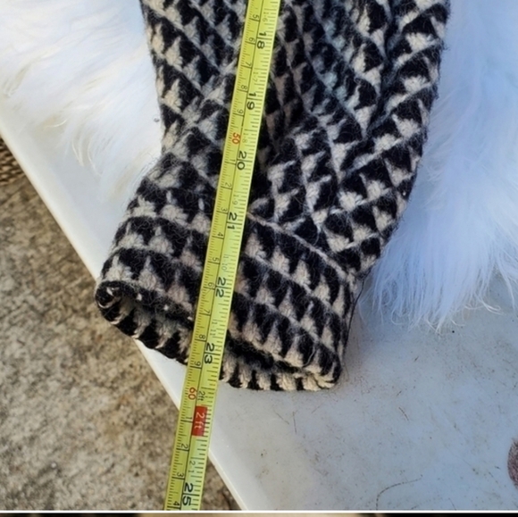 Vintage black‎ and white wool maxi coat 14 - Picture 11 of 14